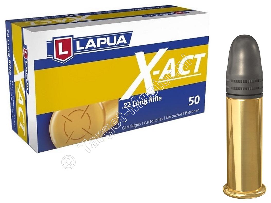 Lapua X-ACT Munitie .22 Long Rifle 40 grain Lead Round Nose verpakking 50